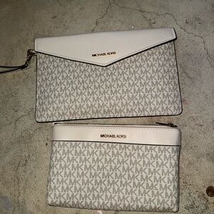 Michael Kors Cream Monogram Clutch